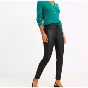Loft Coated High Rise Skinny Jeans In Black Women’s size 25 or 0